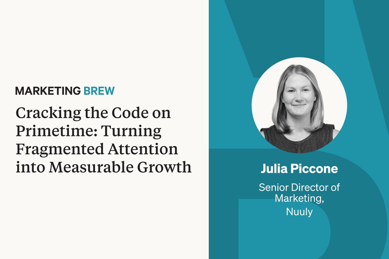 Julia Piccone, senior director of marketing, Nuuly, appears in a promotional image for a Morning Brew virtual event